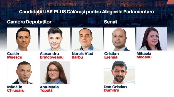 Listele USR - PLUS Călărași pentru alegerile parlamentare. FOTO Facebook