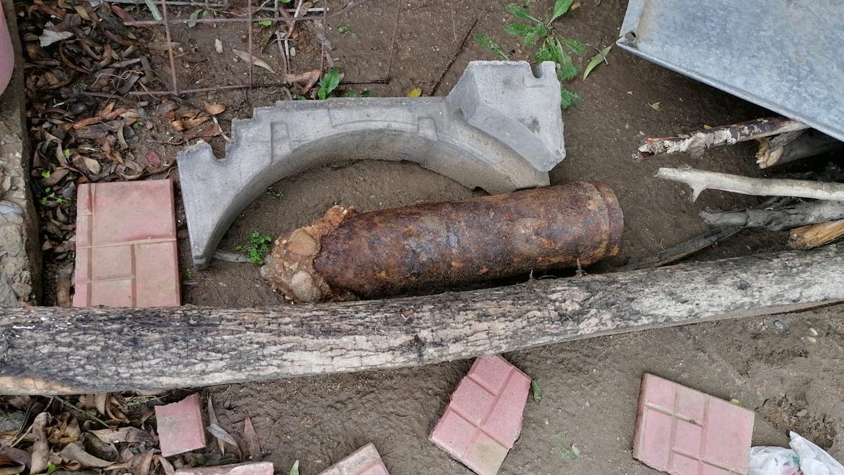Proiectil asanat de specialiștii ISU Călărași. FOTO ISU Călărași