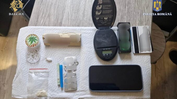 Droguri găsite de polițiști. FOTO Poliția Română