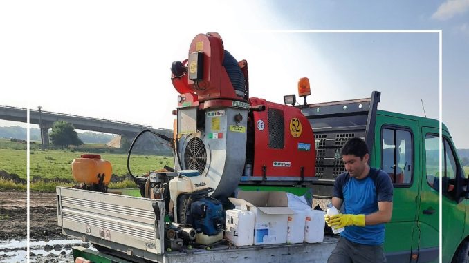 Acțiuni de combatere a insectelor prin tratamente larvicide, luna aceasta, la Călărași. FOTO Primăria Călărași